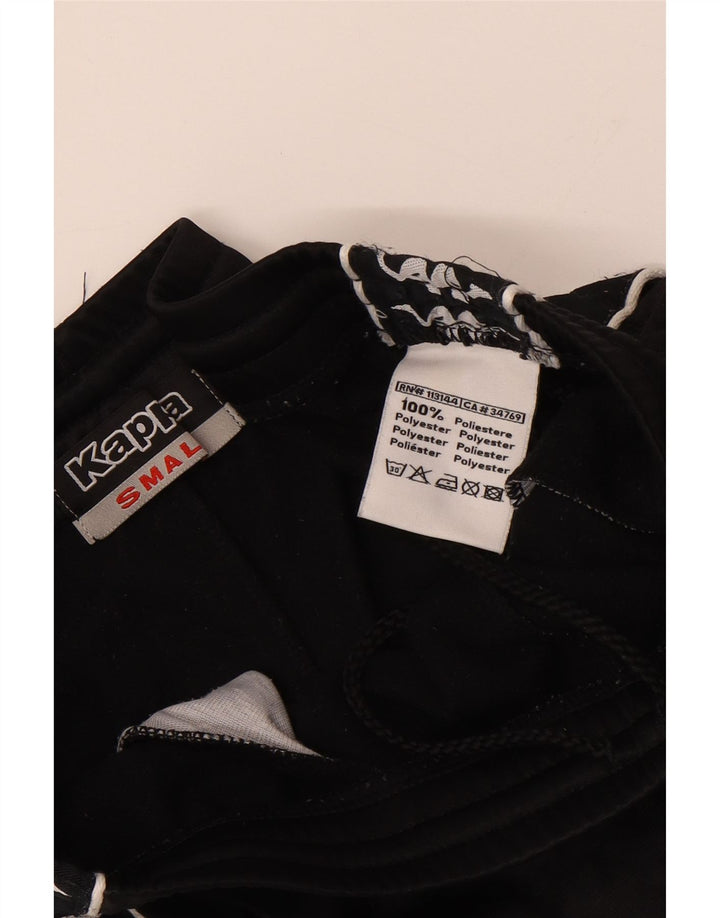Kappa Mens Graphic Calças de treino pequeno poliéster preto