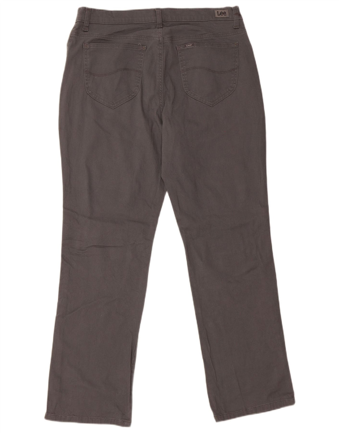 LEE Calça feminina casual de cintura média com ajuste relaxado US 14 XL W36 L30 cinza