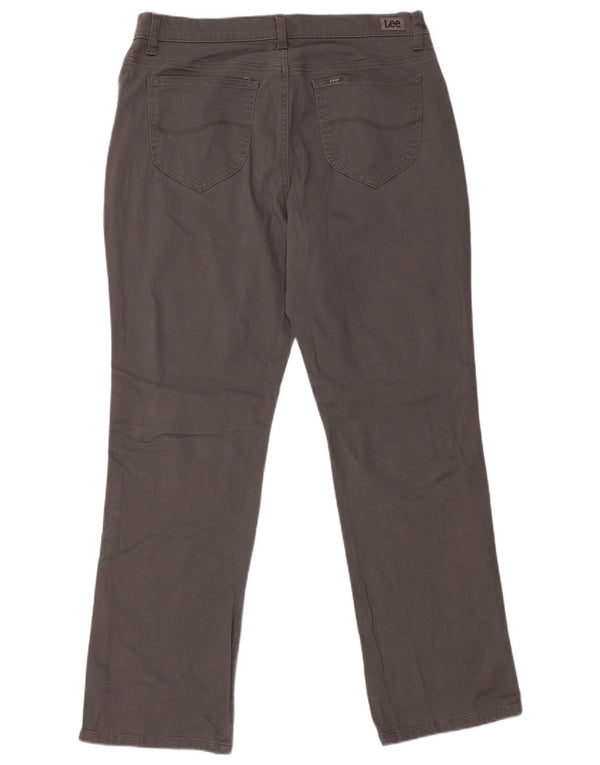 LEE Calça feminina casual de cintura média com ajuste relaxado US 14 XL W36 L30 cinza