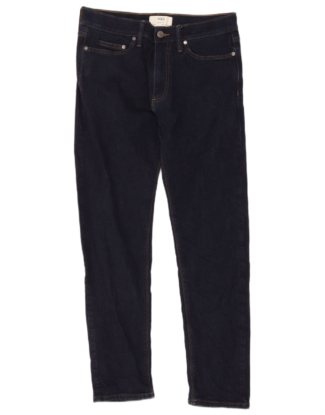 Marks & Spencer Mens Slim Jeans W30 L31 Azul Marinho Algodão