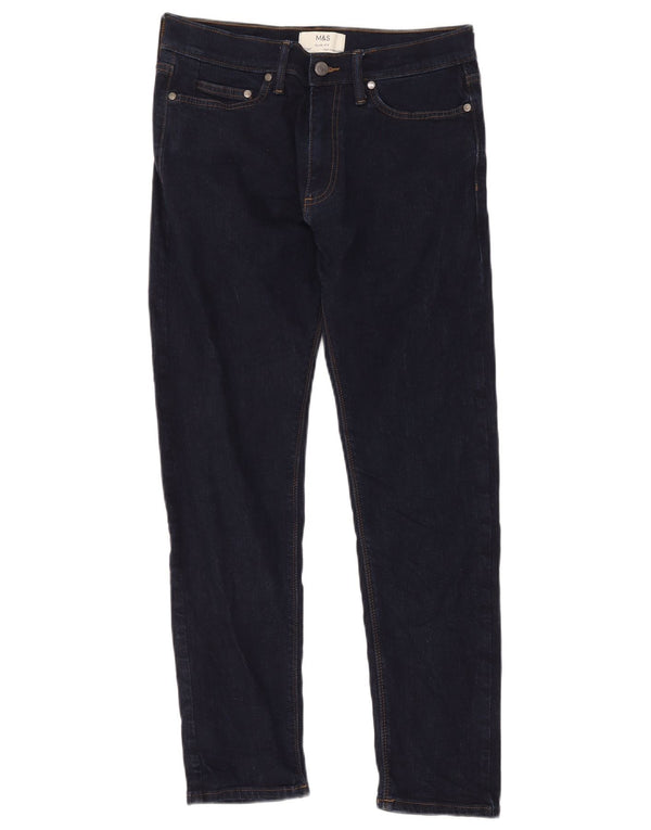 Marks & Spencer Mens Slim Jeans W30 L31 Azul Marinho Algodão