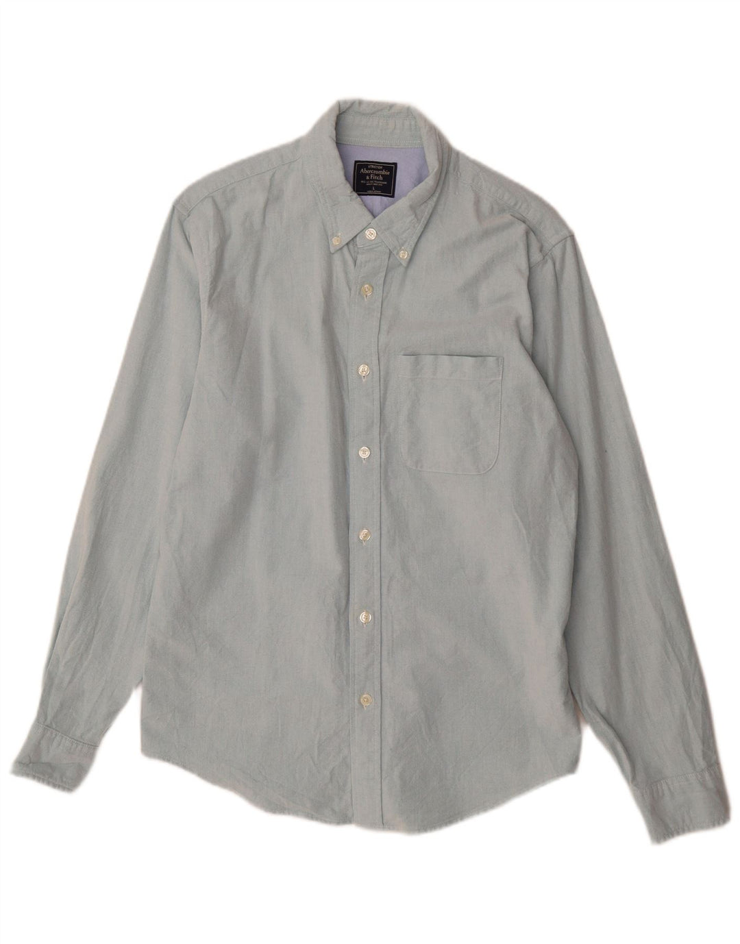 Camisa elástica masculina Abercrombie & Fitch grande algodão azul