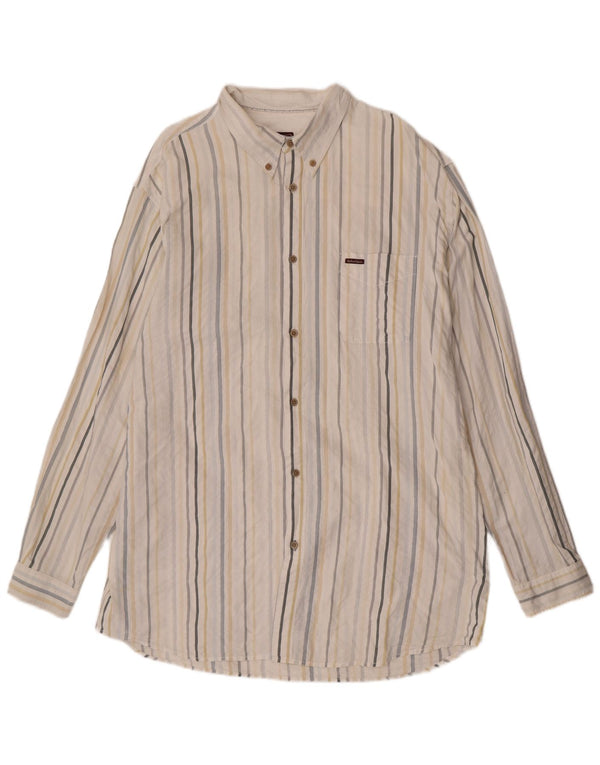 Camisa masculina Marlboro Classics 3XL algodão listrado branco