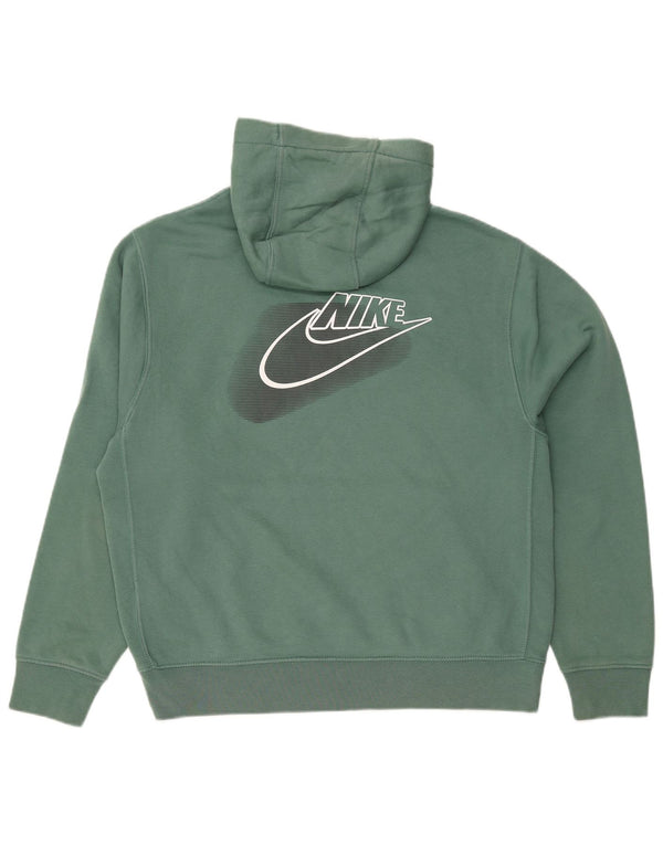 NIKE Mens Graphic Hoodie Jumper Médio Algodão Verde