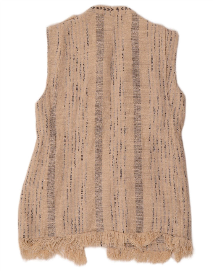 Zara Feminino Open Gilet UK 12 Médio Bege