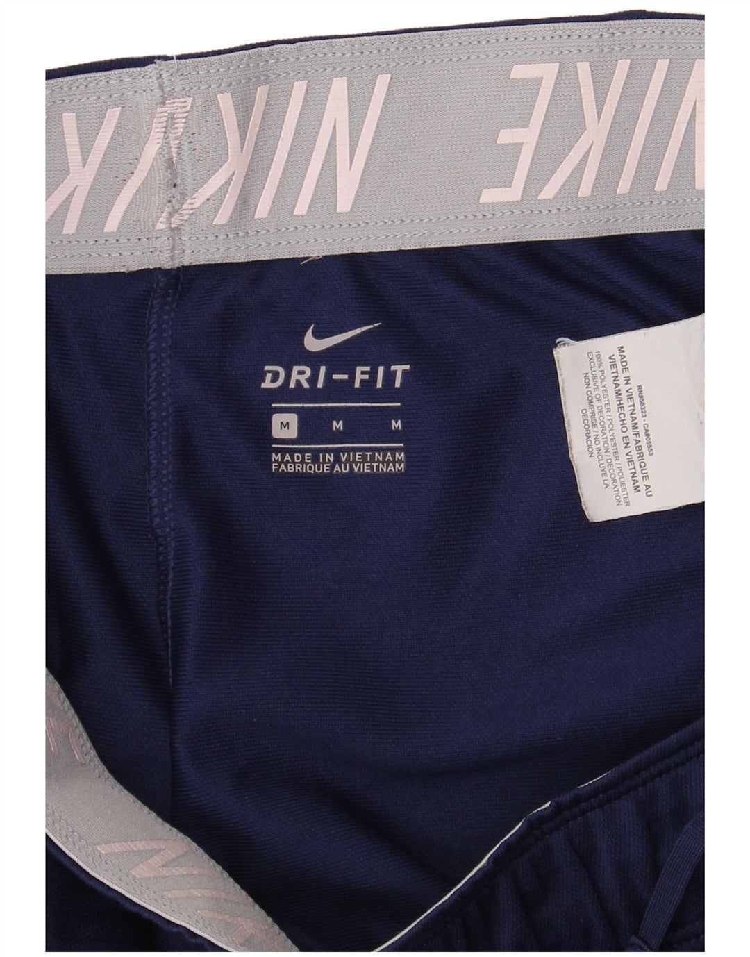 Shorts esportivos femininos Nike Dri Fit UK 12 poliéster azul marinho médio