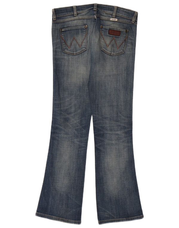 Wrangler feminino Megan cintura baixa bootcut jeans W27 L32 algodão azul