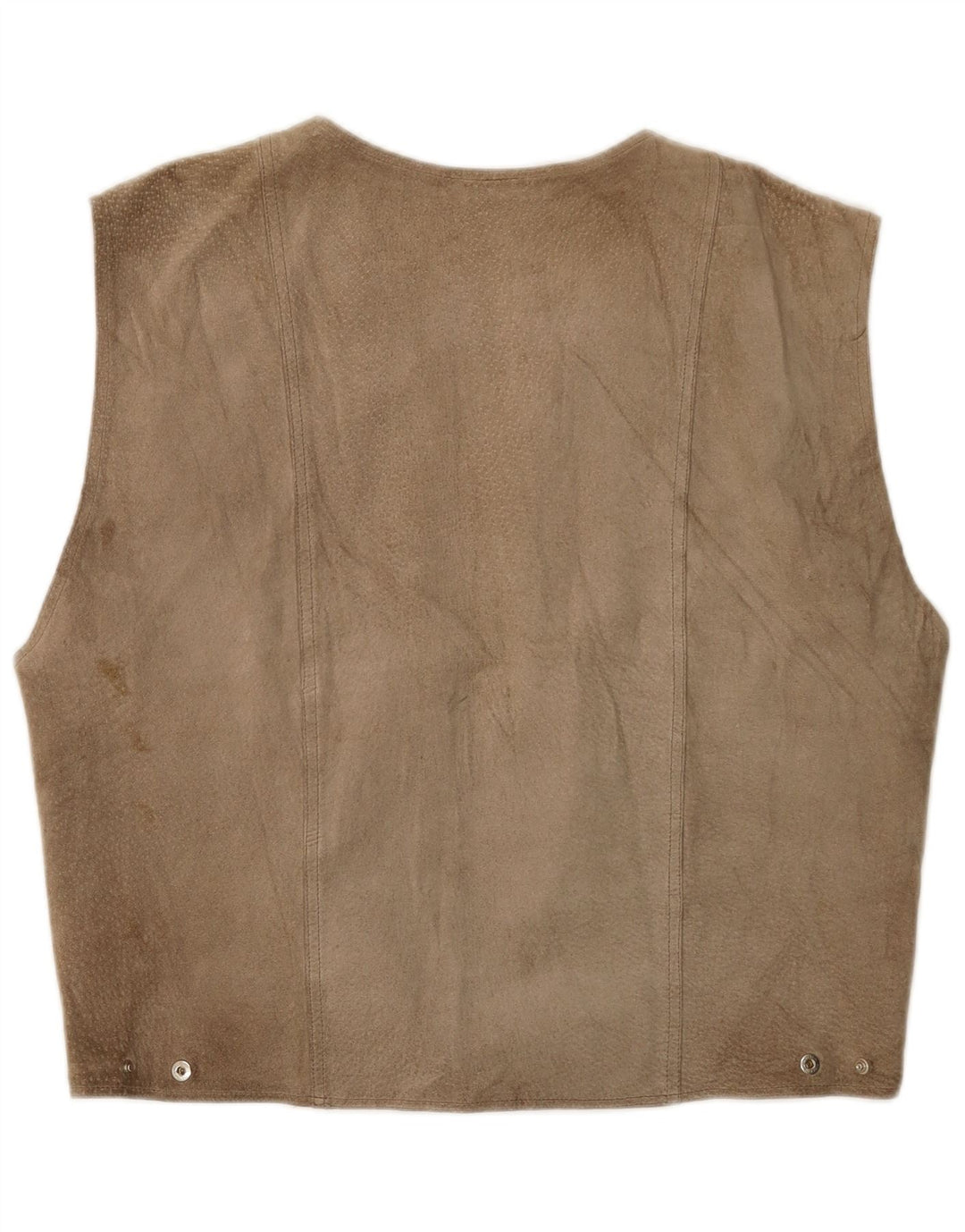 Colete vintage masculino de camurça médio bege