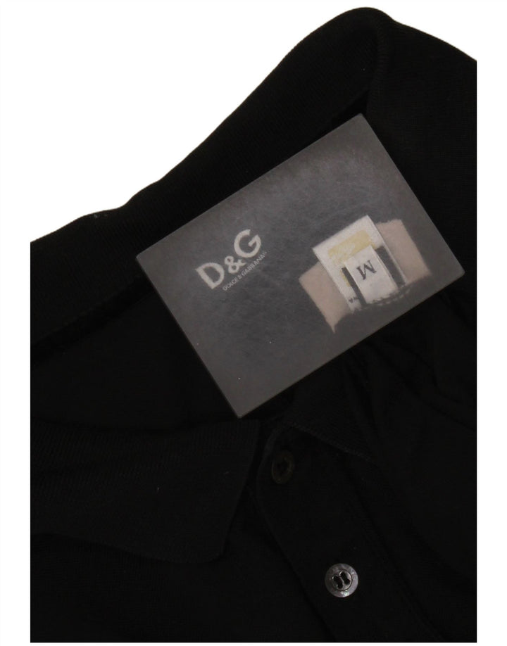 Camisa polo masculina Dolce & Gabbana média preta