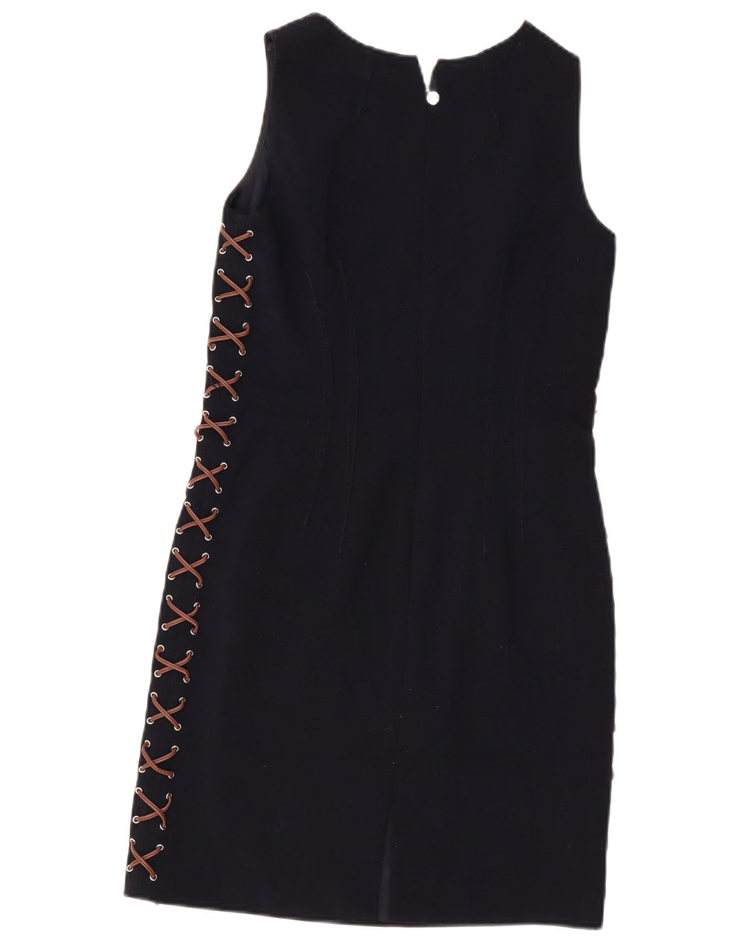 Vestido bodycon feminino sem mangas Michael Kors US 4 pequeno azul marinho poliéster