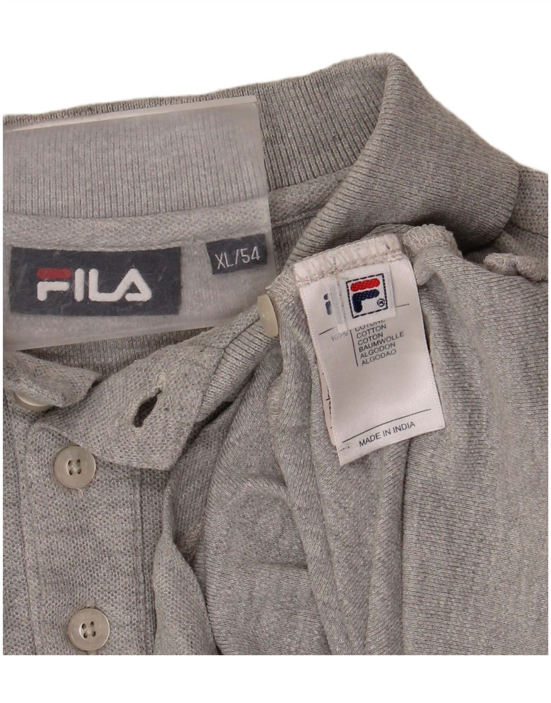 Camisa polo masculina FILA IT 54 XL algodão cinza