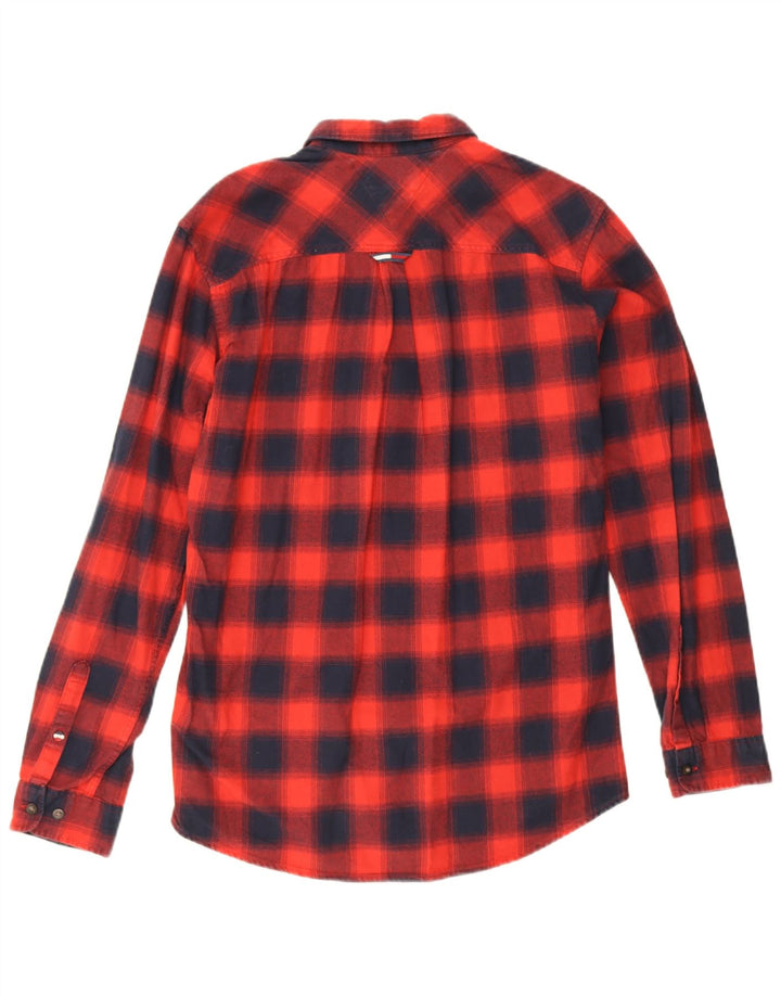 Tommy Hilfiger Camisa masculina de flanela xadrez regular de ajuste médio xadrez vermelho