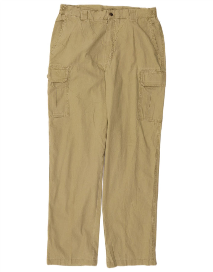 Calça cargo masculina cônica L.L.Bean W34 L32 algodão cáqui