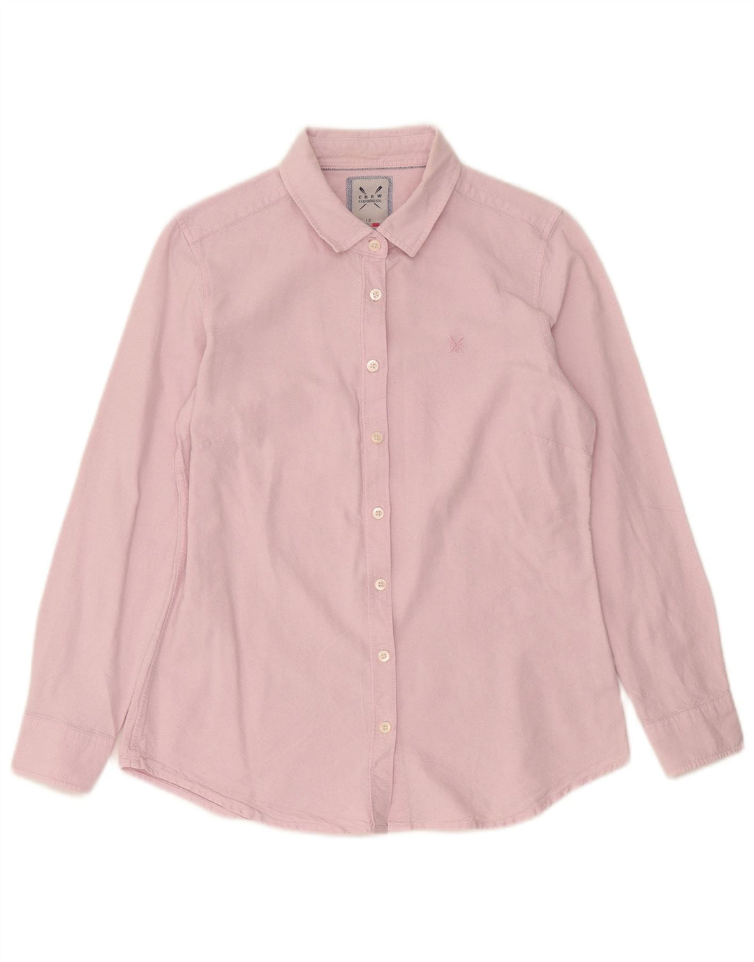 Camisa feminina Crew Clothing UK 12 algodão rosa médio