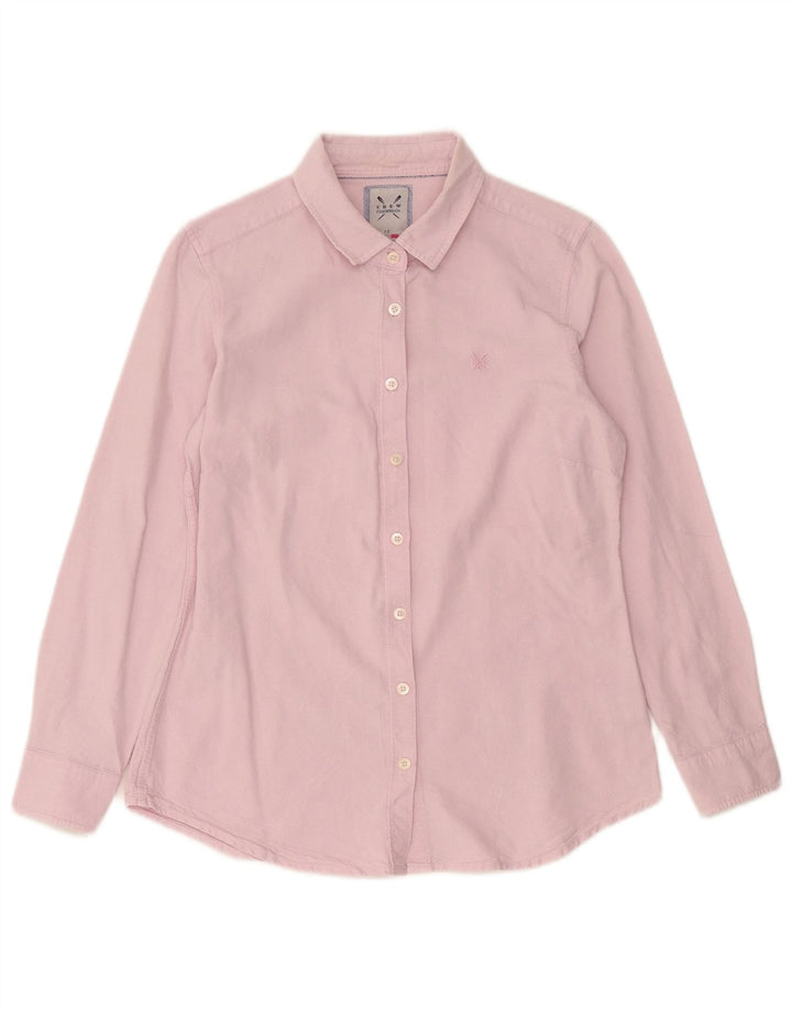 Camisa feminina Crew Clothing UK 12 algodão rosa médio