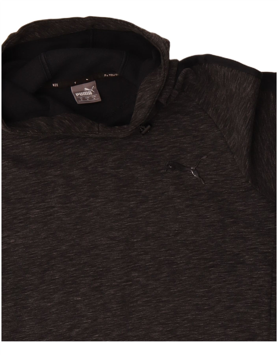 Puma Mens Hoodie Jumper Médio Cinza Algodão Flecked