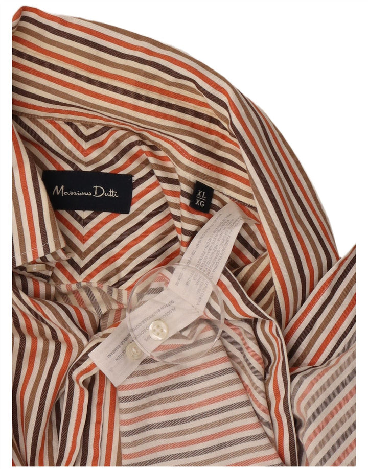 Camisa masculina Massimo Dutti XL risca de giz multicolorida de algodão