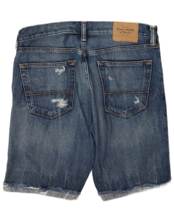Shorts jeans masculino Abercrombie & Fitch W32 grande algodão azul