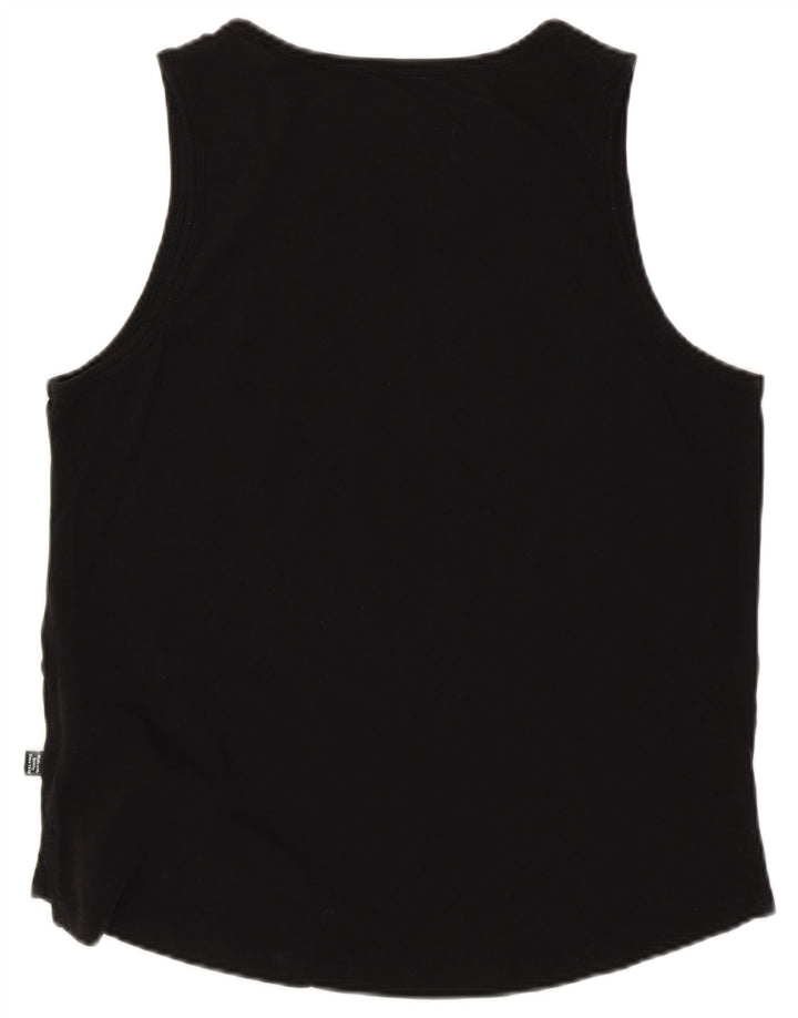 Adidas Womens Graphic Vest Top UK 14 Médio Algodão Preto