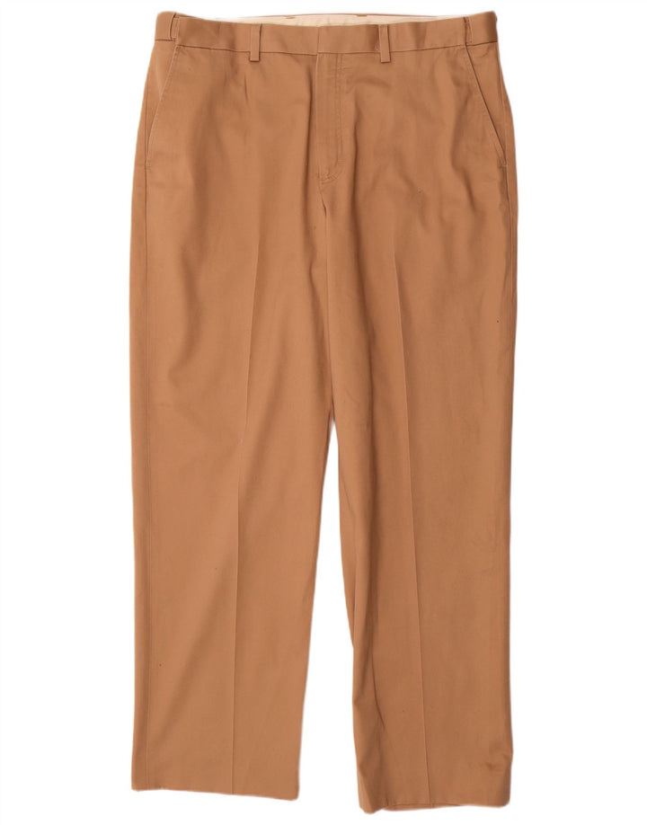 Calça chino reta masculina LLBEAN Comfort Fit W36 L31 algodão bege