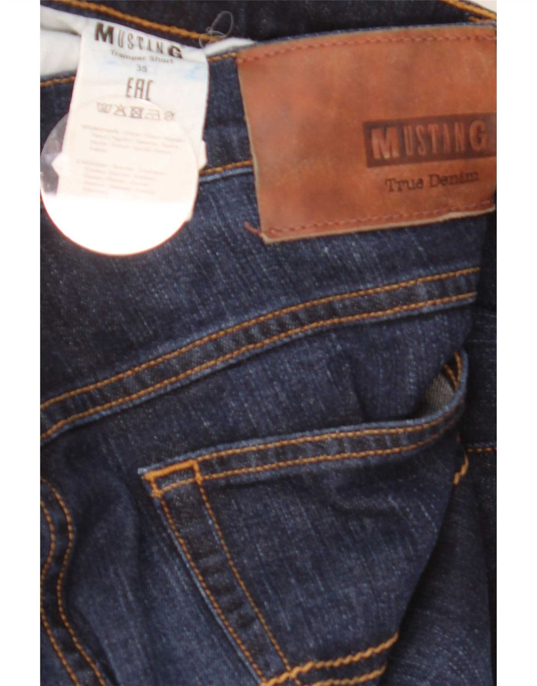 Shorts jeans masculino Mustang W35 grande algodão azul marinho