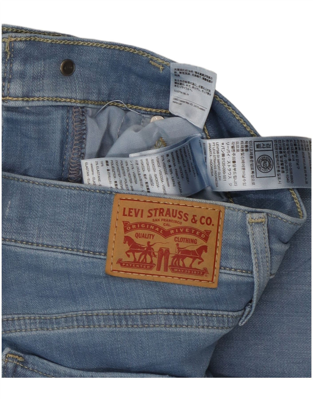 Calça jeans feminina Levi's 314 Shaping Straight W27 L32 azul algodão