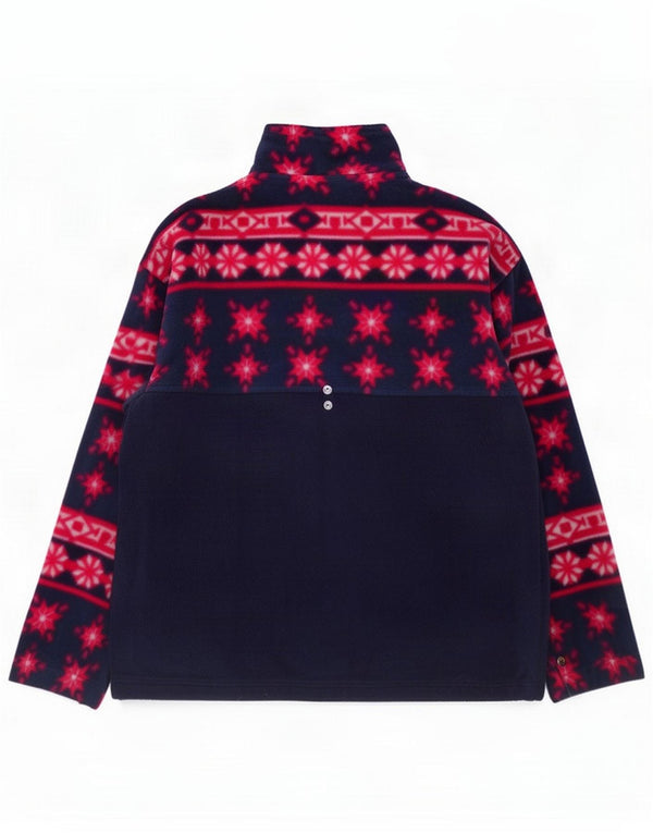 Jaqueta de lã feminina Bailo UK 16 grande azul Fair Isle poliéster