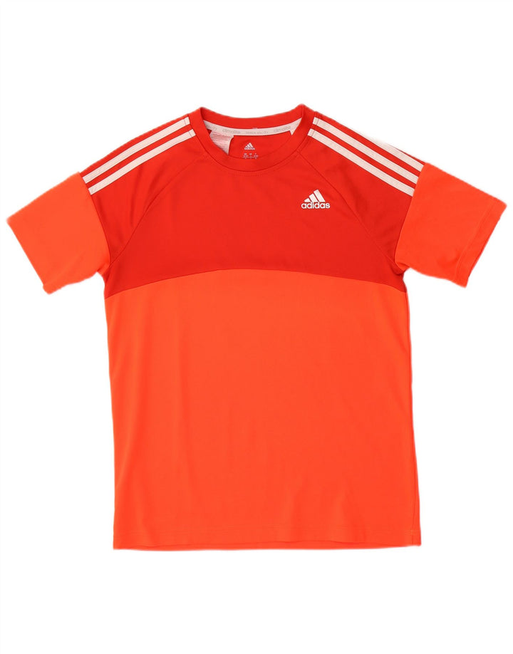 Camiseta Adidas Menino Climalite Top 13-14 Anos Laranja Colorblock