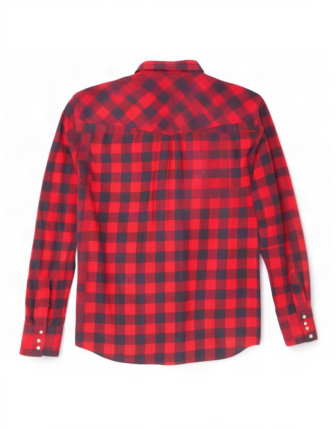 Camisa Wrangler masculina de flanela média vermelha algodão guingão