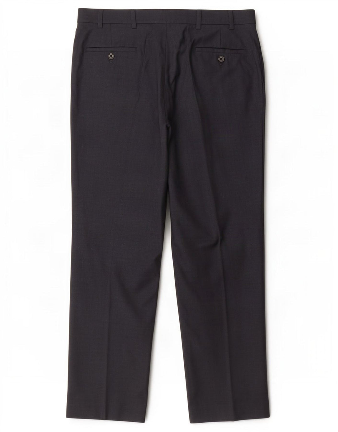 Calça masculina de terno reto Marks & Spencer W38 L31 lã azul marinho
