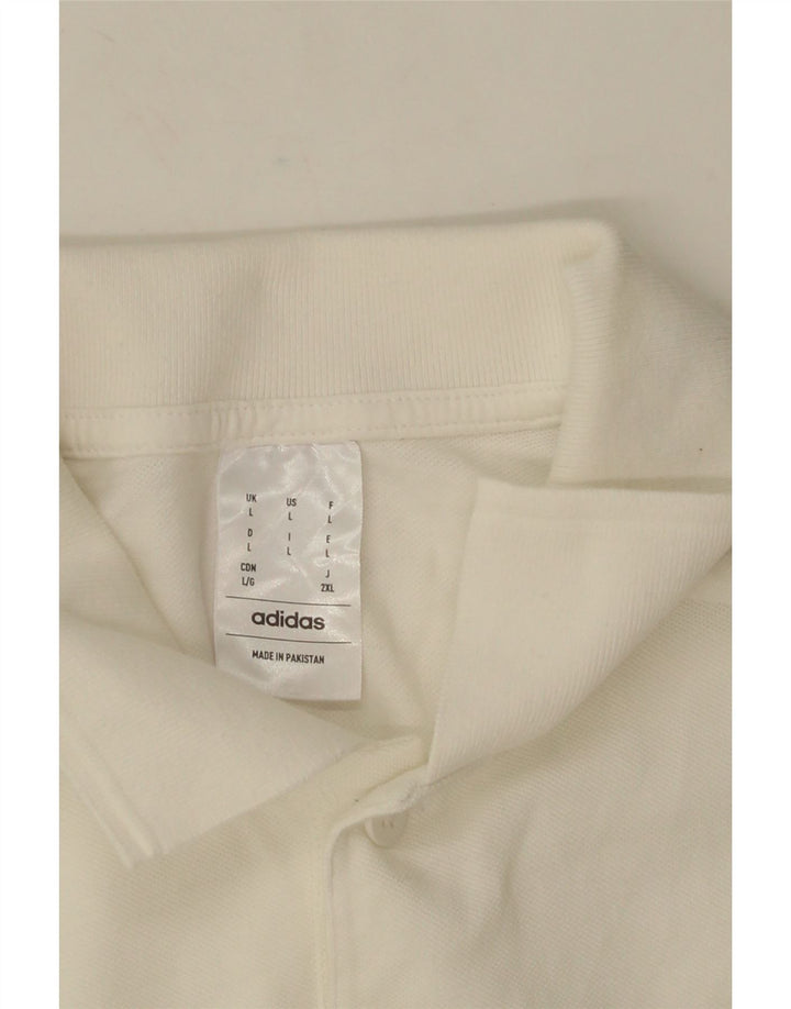 Camisa polo masculina Adidas grande branca