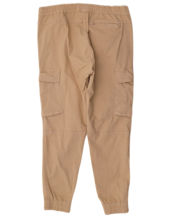 Zara Mens Joggers Cargo Calças EU 44 Grande W34 L29 Algodão Bege