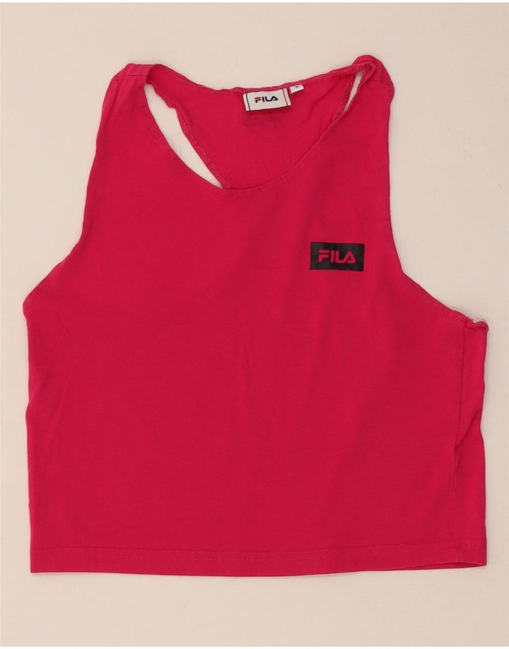 Colete feminino FILA Top UK 8 pequeno algodão rosa