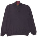 Suéter masculino Ted Baker com gola redonda tamanho 6 2XL lã azul marinho