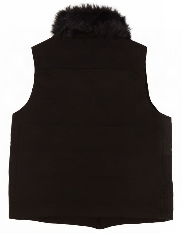 Marks & Spencer Womens Autograph Fleece Gilet Reino Unido 16 Grande Poliéster Preto
