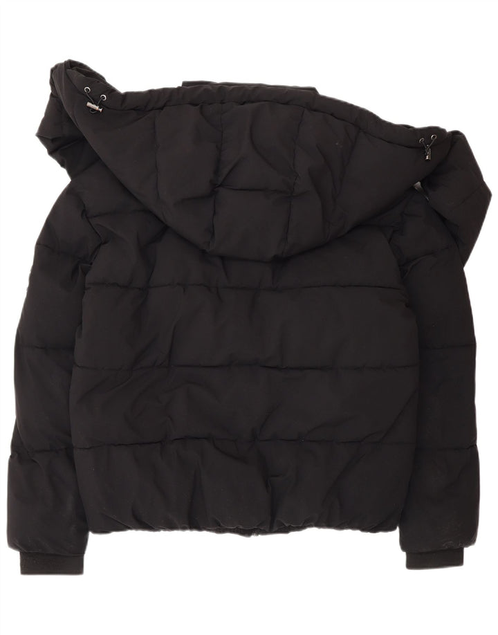 Jaqueta acolchoada com capuz feminina Dkny UK 6 XS preto poliéster inverno