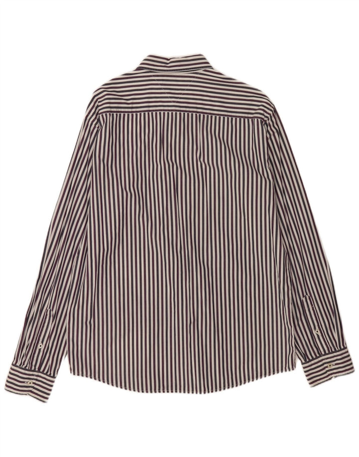 Camisa masculina Tommy Hilfiger grande listrada multicolorida de algodão