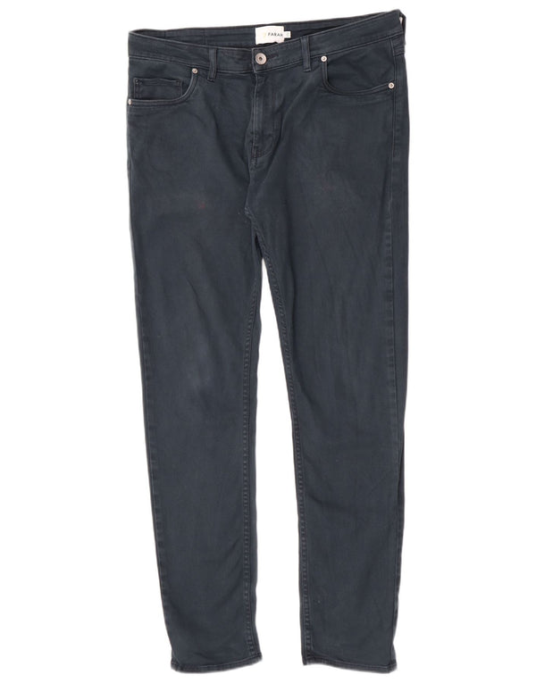 Calça masculina Farah Slim Fit casual W36 L32 algodão azul marinho