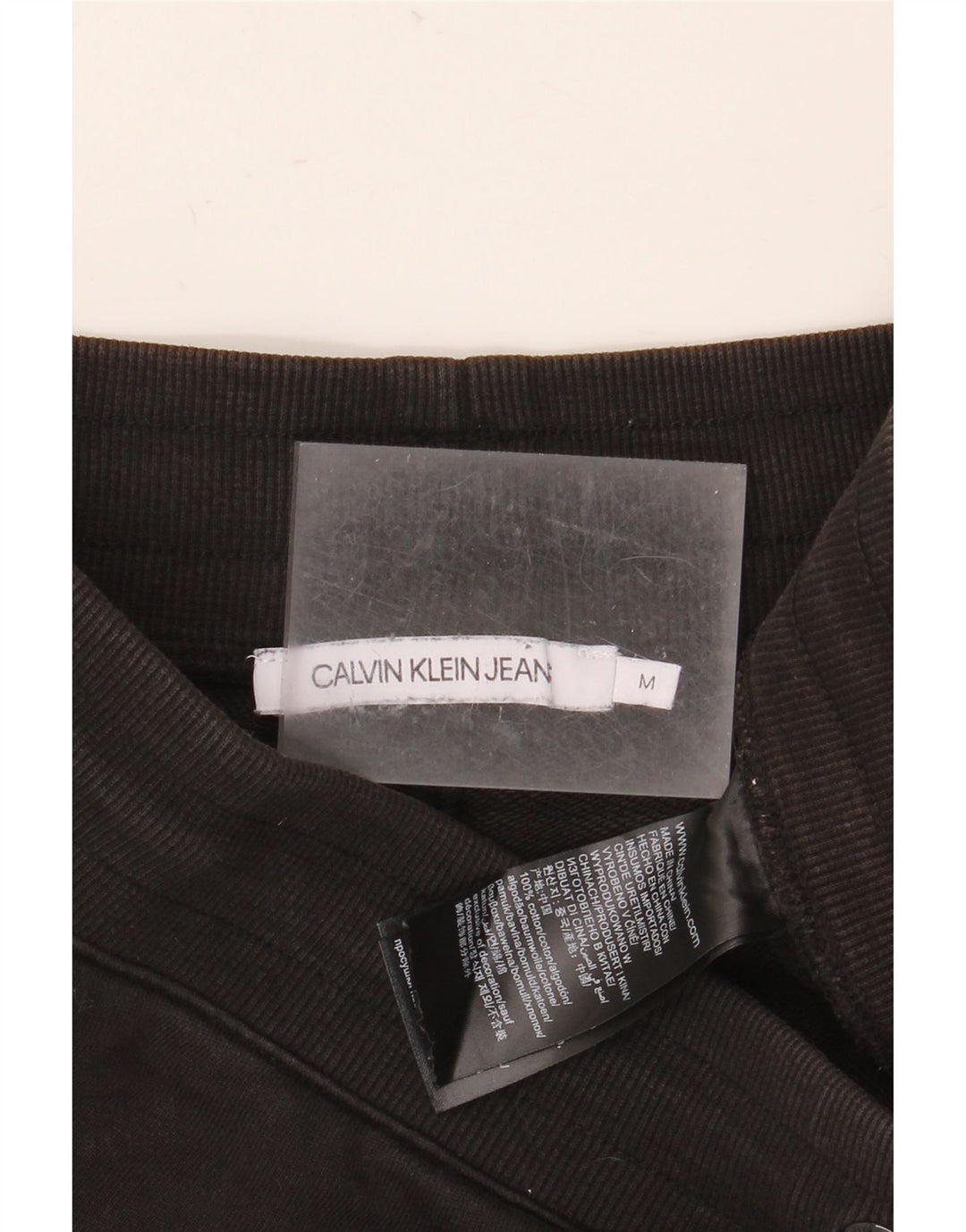 Calções esportivos gráficos femininos Calvin Klein UK 14 algodão preto médio