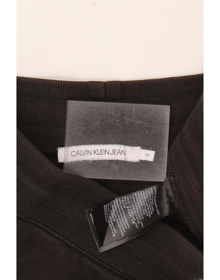 Calções esportivos gráficos femininos Calvin Klein UK 14 algodão preto médio