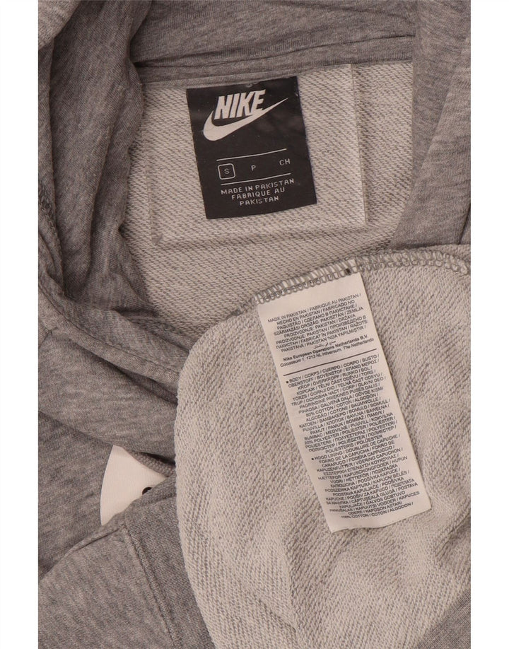 NIKE Mens Graphic Hoodie Jumper pequeno cinza manchado de algodão