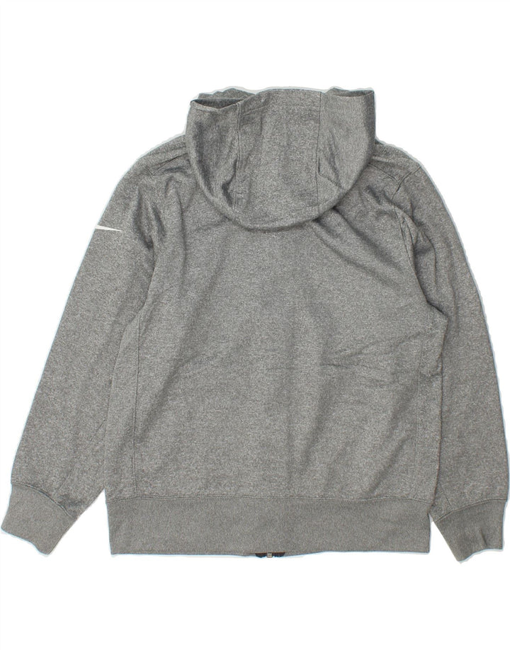 NIKE Boys Dri Fit Graphic Zip Hoodie Sweater 10-11 Years Medium Grey Vintage Nike and Second-Hand Nike from Messina Hembry 