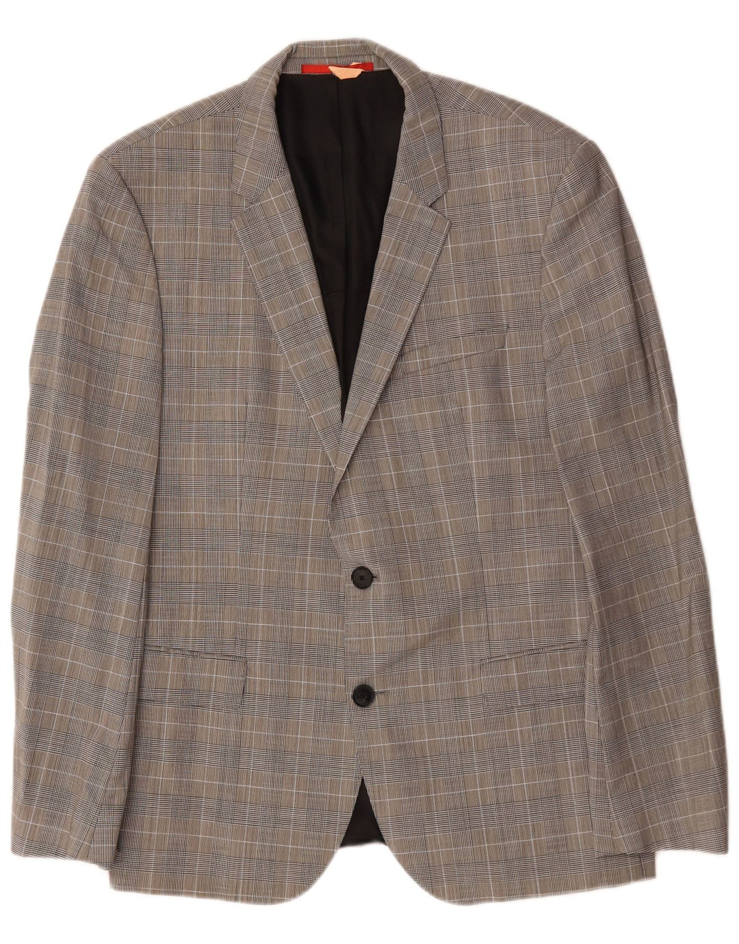 Jaqueta blazer masculina Hugo Boss com 2 botões EU 52 XL cinza Houndstooth lã