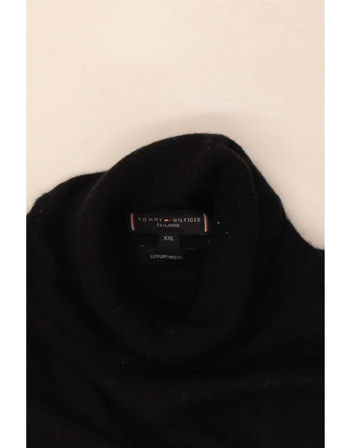 Tommy Hilfiger Suéter masculino com gola redonda 2XL lã preta
