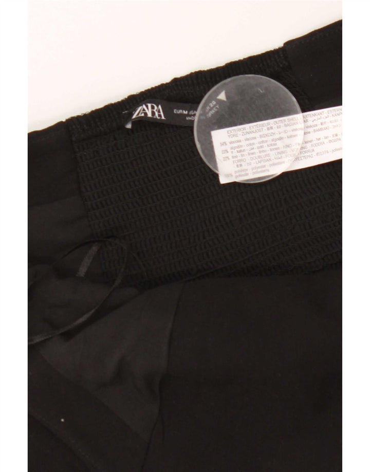 Zara Womens Crop Halter Top UK 12 Medium Black Viscose