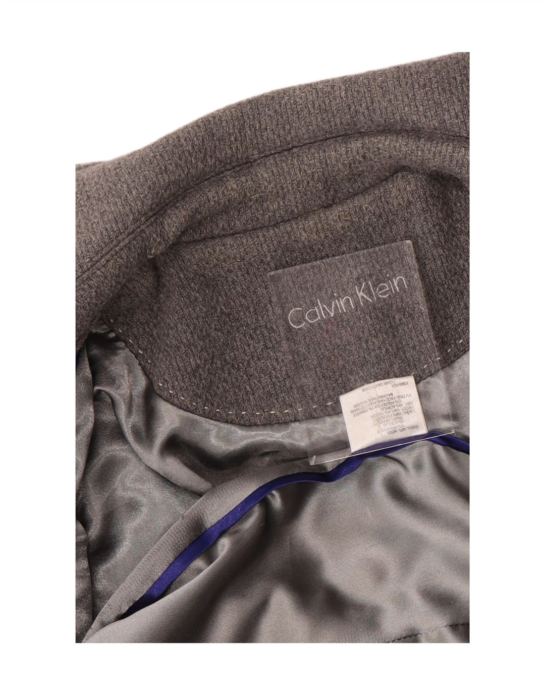 Sobretudo feminino Calvin Klein UK 10 pequeno lã cinza