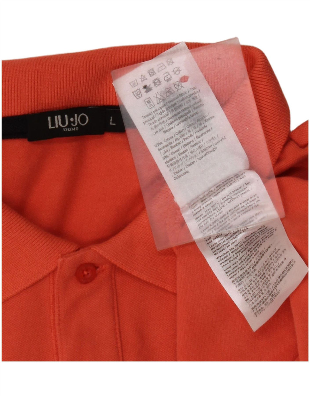 Camisa polo masculina LIU JO grande algodão laranja