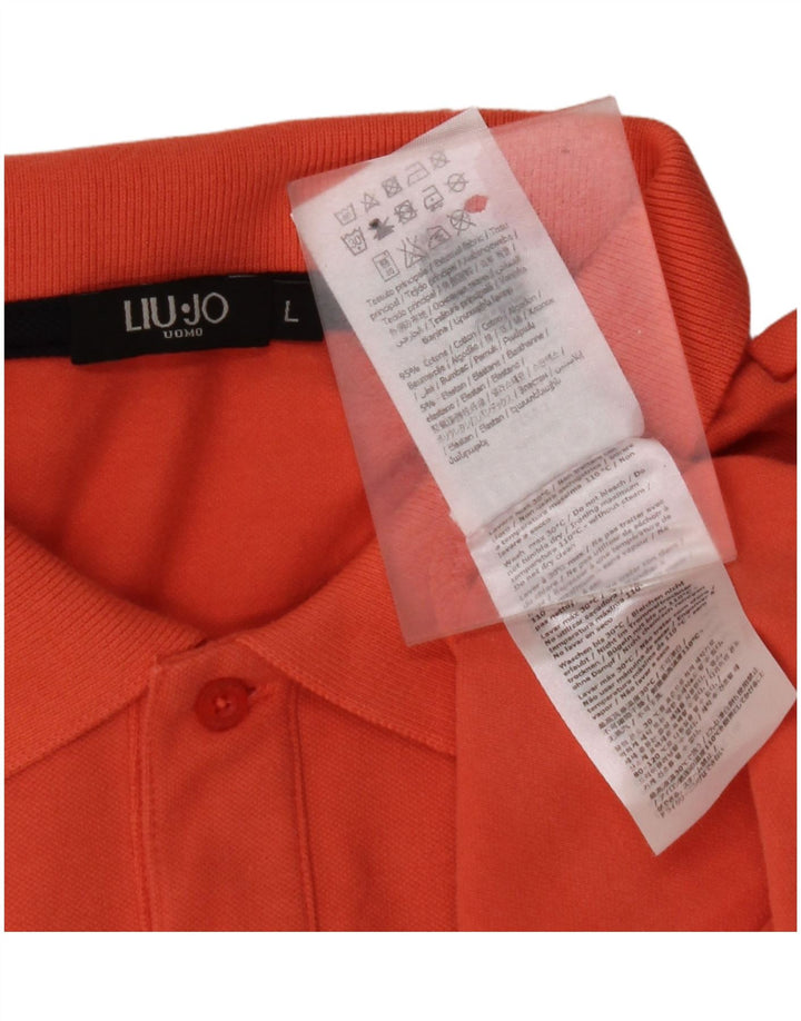 Camisa polo masculina LIU JO grande algodão laranja