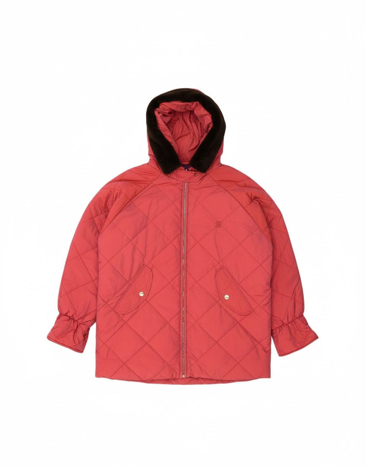 BELFE & BELFE Jaqueta feminina acolchoada com capuz grande IT 46 rosa grande