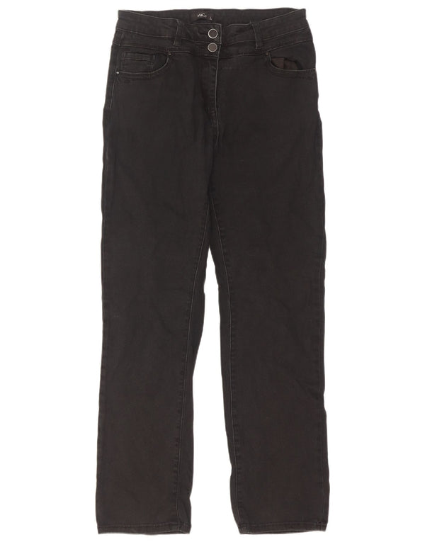 Jeans retos femininos de cintura alta M&Co UK 12 médio W30 L30 preto